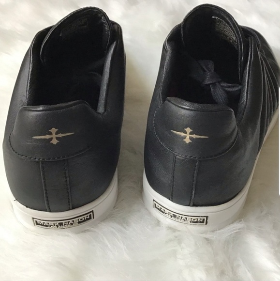 Mark Nason DESIGNER SNEAKERS LEATHER Size 12 Black Adidas style - Picture 5 of 8